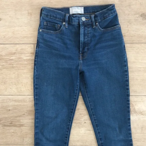 Everlane Authentic Stretch high rise skinny jean size 25 dark blue wash - Picture 7 of 14